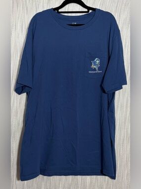 Vineyard Vines Navy Short-Sleeve Pocket Tee with Whale Graphic